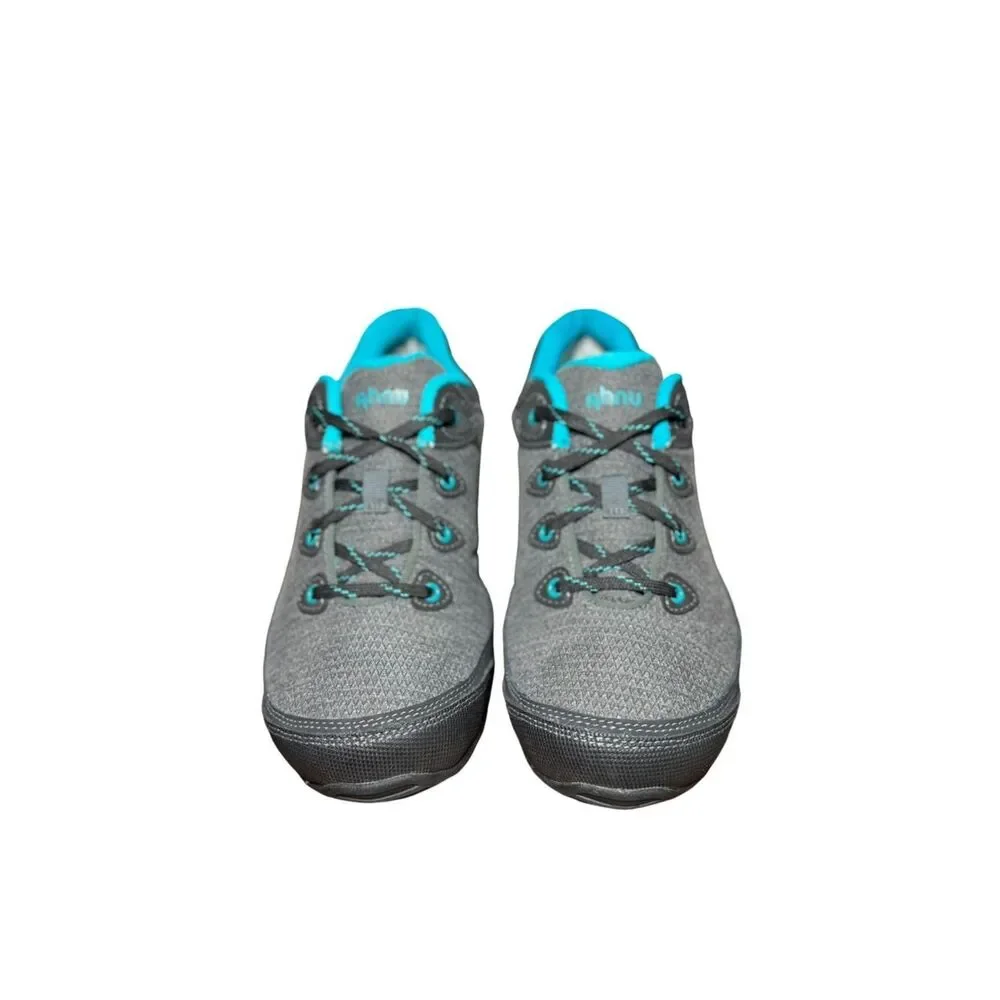 Ahnu Women's Gray Athletic Shoe with Teal Accents size 8.5
